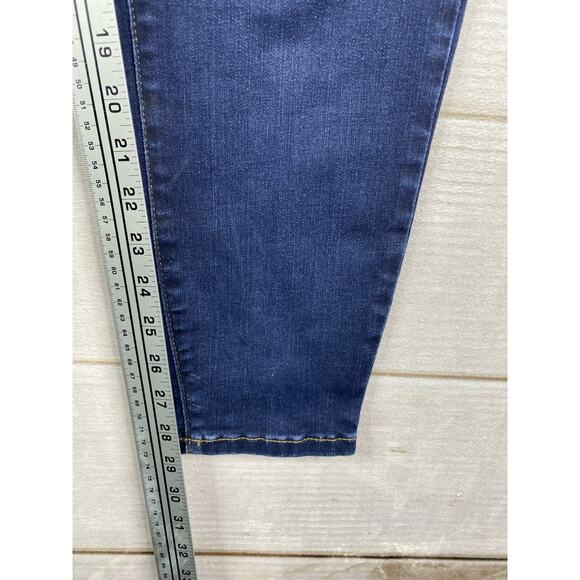 Maurices High Rise Jeans Womens 14W Dark Wash Button Fly Tapered Jegging Stretch - Picture 5 of 10